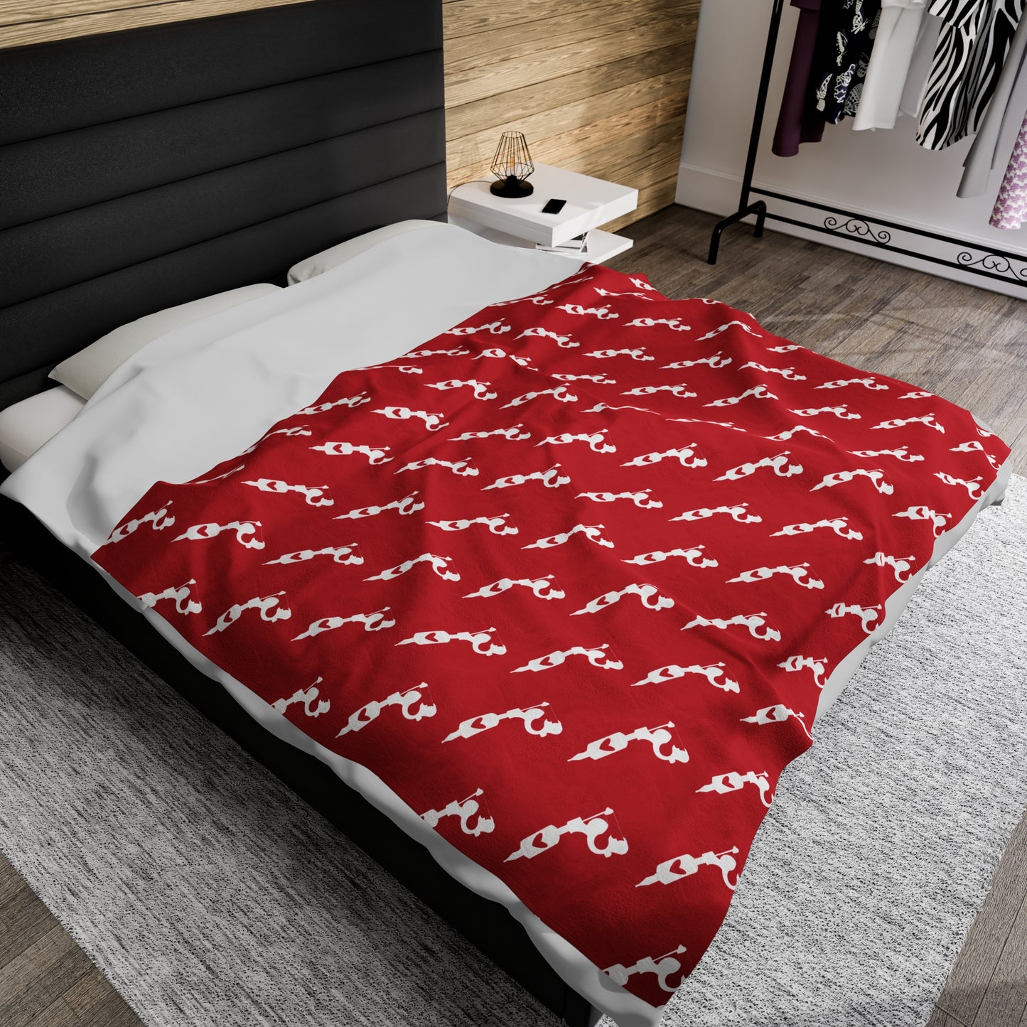 Ink & Intuition - Dark Red Velveteen Plush Blanket